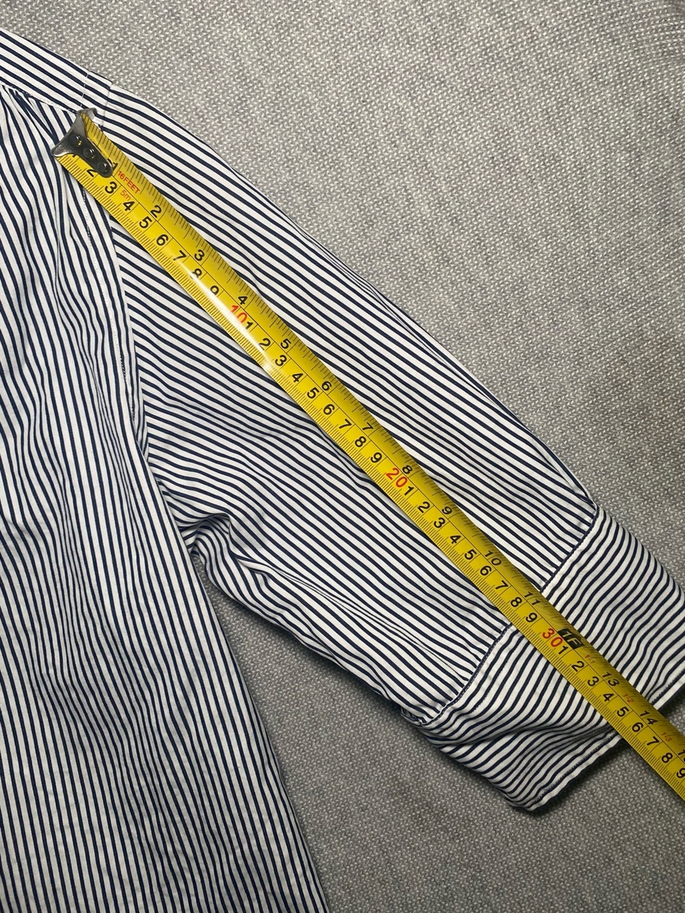 Ralph Lauren Sport Women's Striped White Navy Button Down Shirt Size 14 - Picture 6 of 7